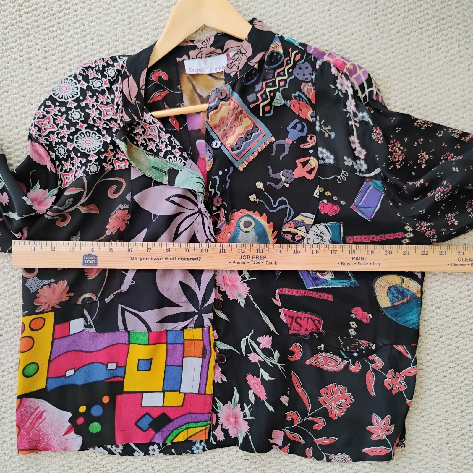 Sacred Threads Luxury Patchwork Look Button Up To… - image 7