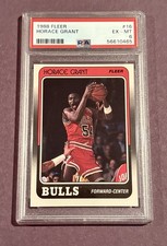 1988 Fleer #16 Horace Grant Rookie Card RC PSA 6 EX-MT Bulls . rookie card picture