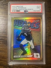 2022 Panini Prestige Justin Jefferson Heroes Gold Xtra Points 99 Psa 9 H10