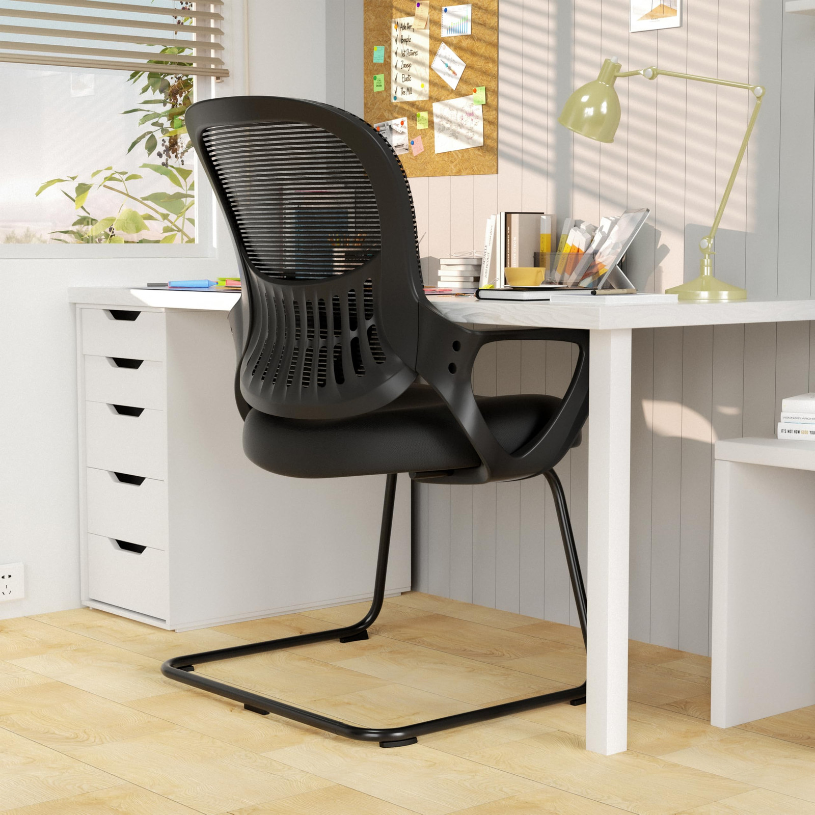 Ergonomic Executive Mesh Office Chair with Sled Base for Computer Workstations