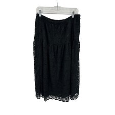 Vintage Avon Fashions Floral Lace Midi Skirt Womens L Whimsigoth Dark Romantic