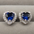HNJ Heart Shape Blue & White Sapphire 925 Silver Necklace and Earring Set by PAJ — photo 6