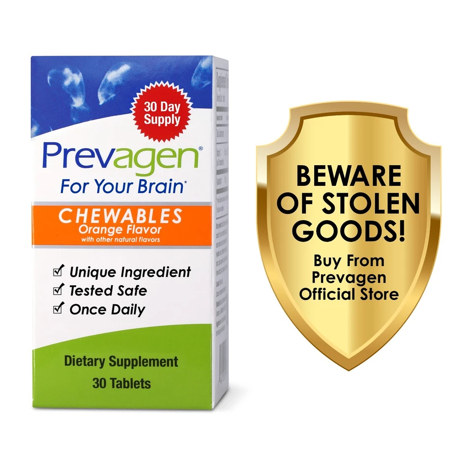 Masticables naranja Prevagen Regular Strength 10 mg - Paquete de 3 (suministro para 90 días) Foto 2 de 4