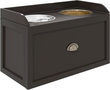 Dog Feeding Station Cabinet with Storage Drawer 2 Removable Elevated Pet Bowls