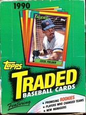 2 BOX 1990 TOPPS TRADED BASEBALL 36 PACKS PER BOX 7 CARDS PER PACK