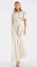 Sachin & Babi Belted Womem NWT Maxi Dress White Size 8 $653 Camila Party Wedding