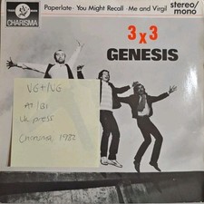 Genesis 3x3 Paperlate / You Might Recall Vinyl Record 7" VG+/VG GEN1 1982