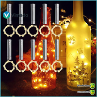 Korken Mit LED Lichterkette Warmweiß 2M 20LED Flaschenlicht FüR Party Hochzeit
