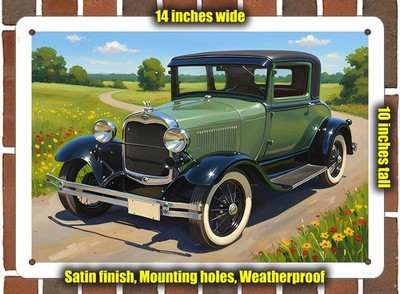 Metal Sign - 1929 Ford 40 Oil Painting - 14x10