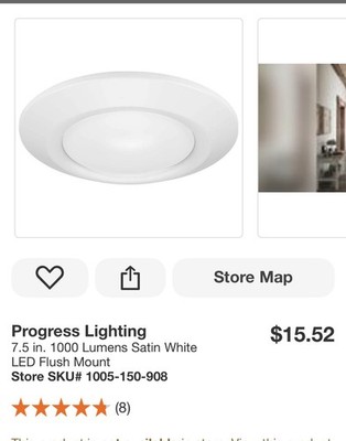 Progress Lighting 7.5 in. 1000 Lumens Satin White LED Flush Mount P810013-028-30