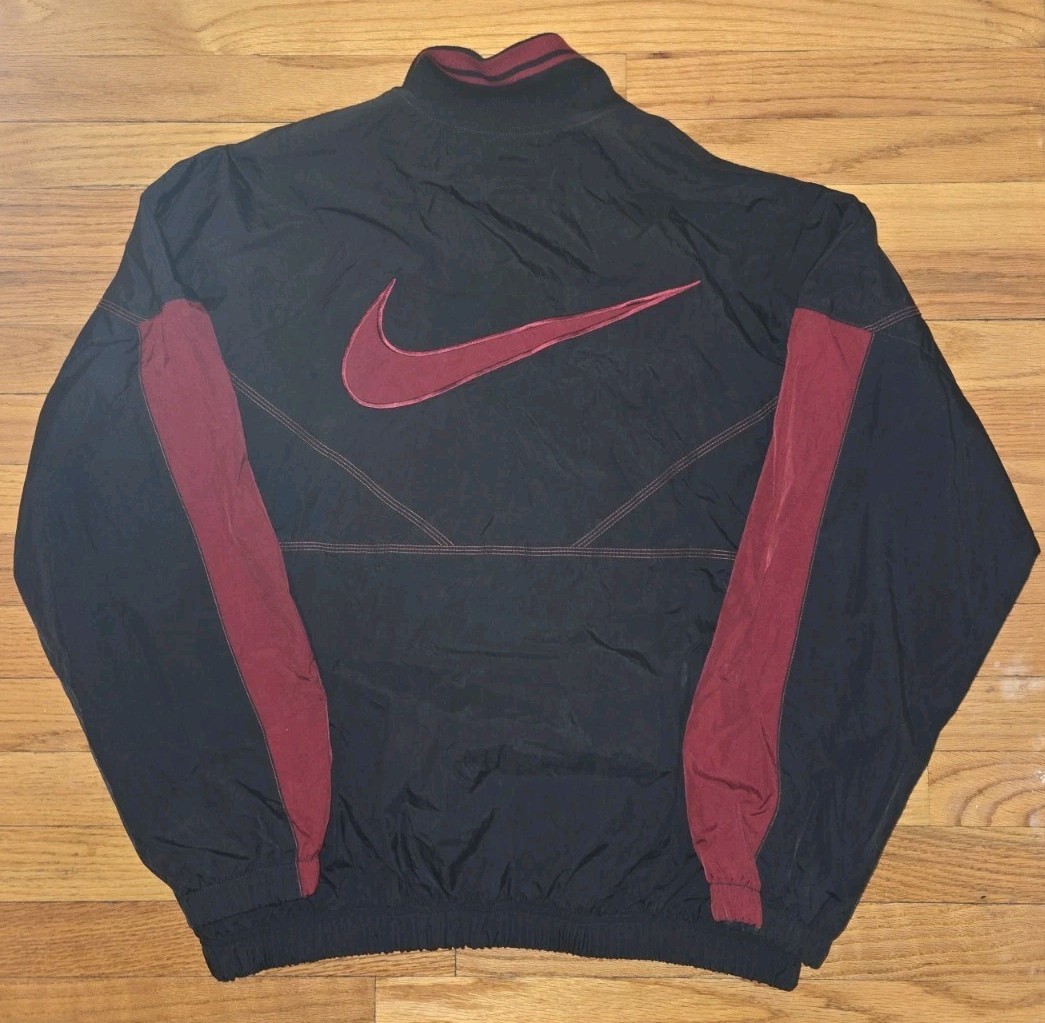 Vintage 90s Nike Pullover Windbreaker Jacket Quarter Zip Big Swoosh Mens  Size M