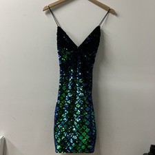Windsor Sequin Mini Dress Size Small Black/Blue/green