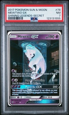 PSA 7 Mewtwo GX 78/73 Shining Legends Full Alt Art Secret Mewtube