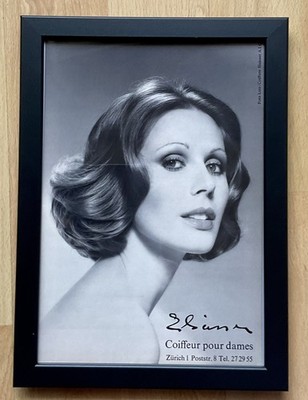 Vintage Werbung, Coiffeur Elsässer, Zürich,  Blatt 30x20cm,