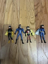 4” VTG Batman Animated Series Batgirl Nightwing Robin Figures DC Comics Lot