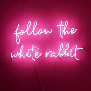 Follow The White Rabbit Neon Light Sign Bedroom Decor Man Cave