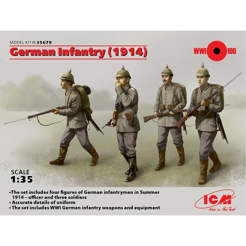 ICM 35679 Plastic model kit figures 1:35 WWI German infantry, 1914 kits model - Picture 16 of 24