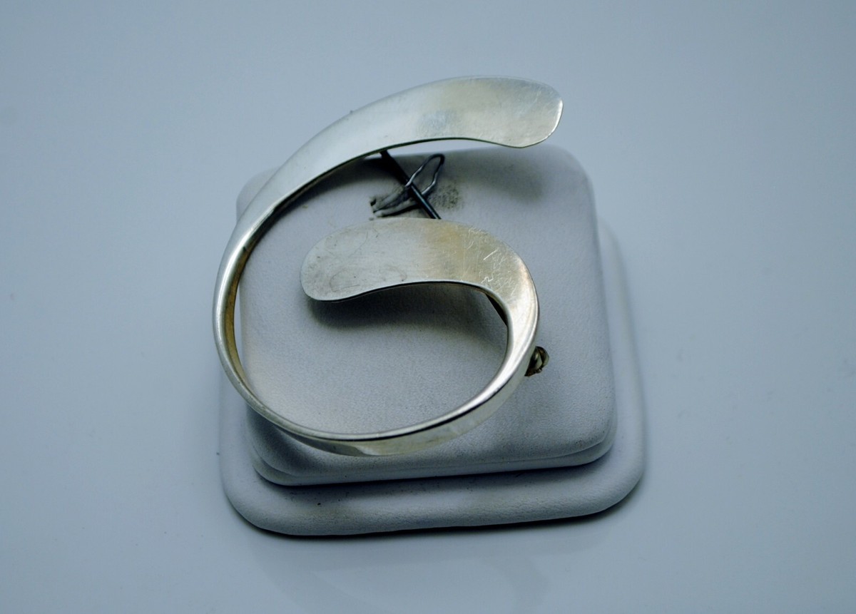clover0519-MRKK　0728 STERLING SILVER SHINING 'G' SHAPE PIN BROOCH PIN#FMK076 | eBay
