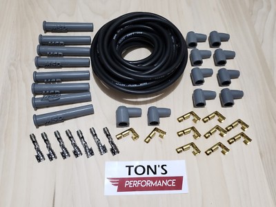Universal MSD Super Conductor 8.5mm Black Spark Plug Wire Socket kit Multi angle