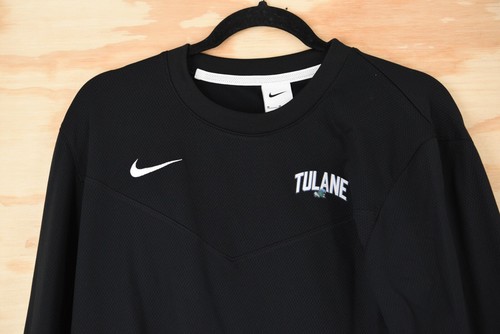 Tulane Green Wave Nike Long Sleeve Dri Fit Activewear Shirt Black Size Medium - Picture 3 of 10