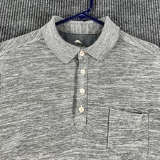 Tommy Bahama Polo Shirt Mens Medium Gray Short Sleeve Relax Modern Fit USA Made