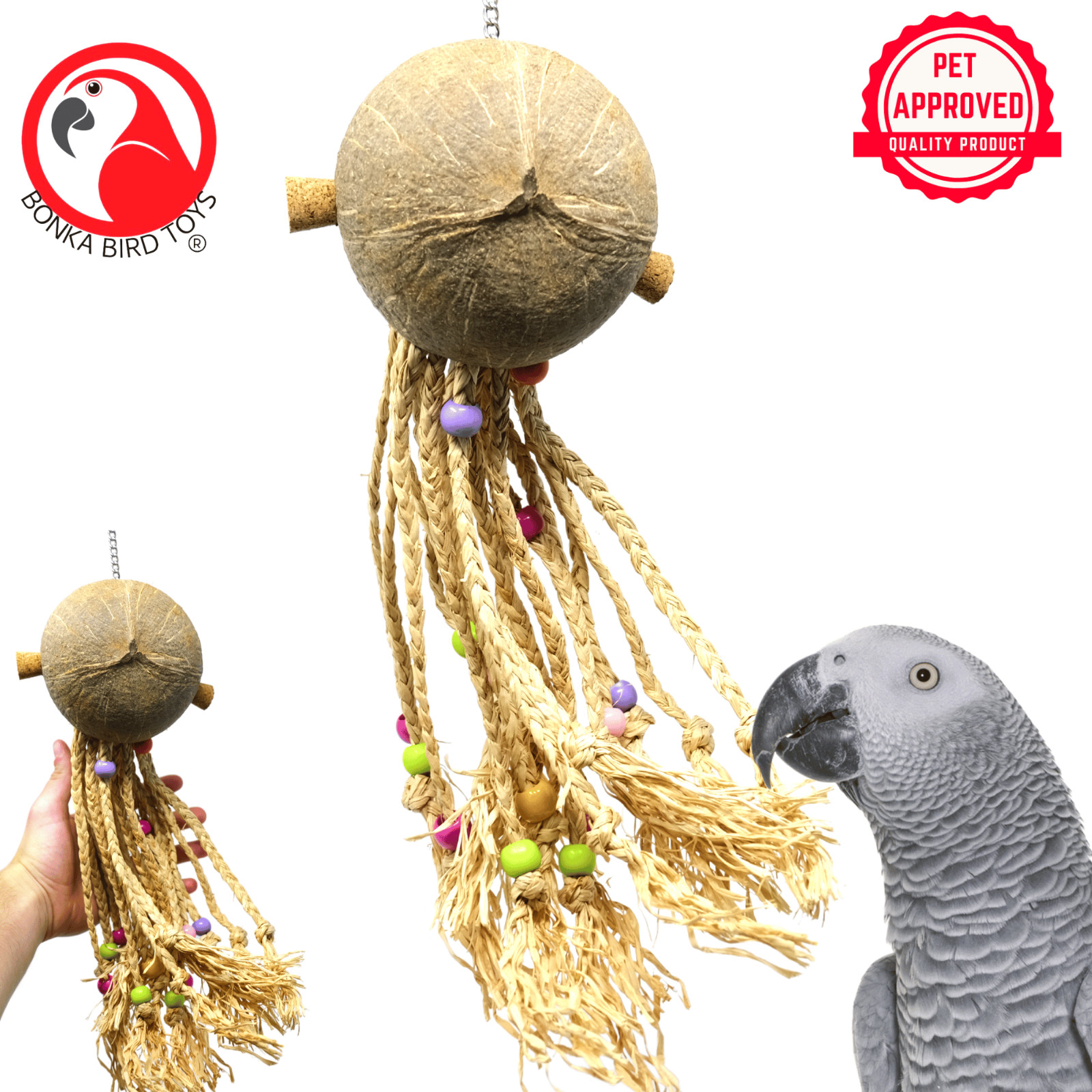 Bonka Bird Toys 2214 Coco Rasta Large Natural Chew Cage Toy 