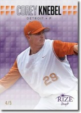 COREY KNEBEL 2013 Rize Rookie PURPLE Paragon RC #/5