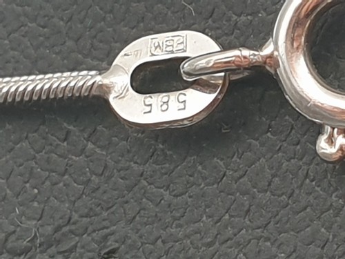 White Gold Diamond Chain & Pendant /585 Gold/Diamond/Pearl /50cm /7,1g - Picture 3 of 3