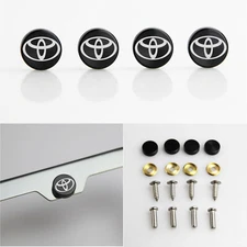 Laser Etched Black Aluminum custom License Plate Frame Bolt Fastener Screws Cap