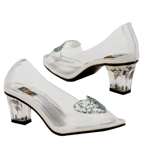 clear heel slippers