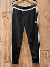 ADIDAS CLIMACOOL TRACK PANT ATHLETIC WOMEN'S 3 STRIPE BLACK LARGE