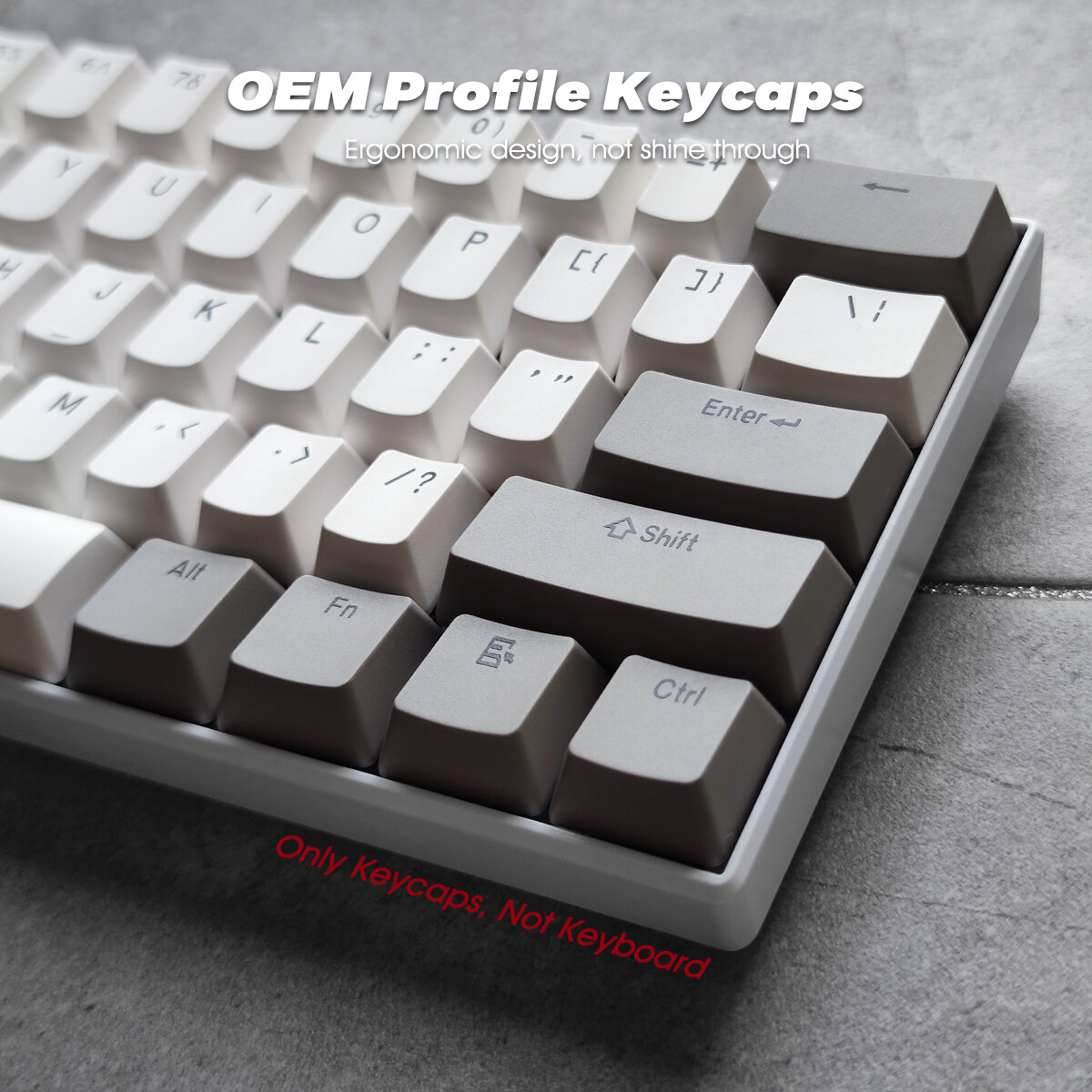 Set Tastiera Meccanica 105 Tasti PBT Doppio Colpo Bianco/Grigio - Profilo OEM Per Switch Cherry MX