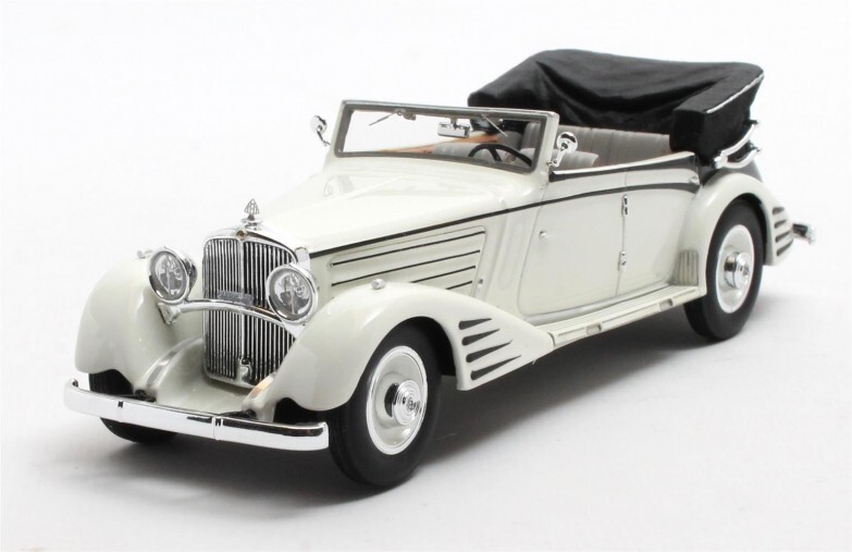 Matrix MX41301-012 Maybach Zeppelin DS8 : voiture miniature de collection 1934 cabriolet blanc 1/43