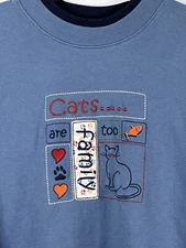 Vintage MC Sport Sweatshirt Women XL Family Cat Kittens Grandma USA