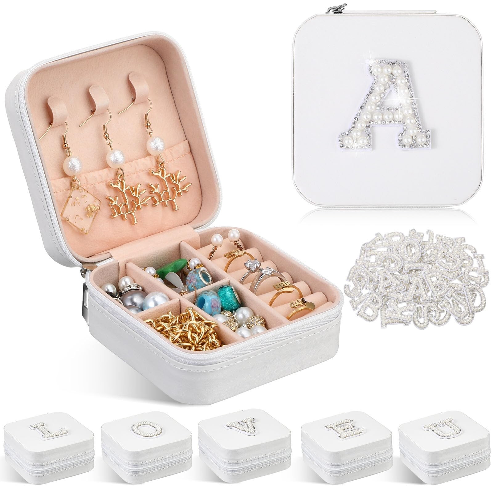 Travel Jewelry Case Jewelry Travel Organizer, A-z Letter Small Box Bridesmaid...