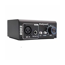 Microphone Preamp Mic Gain Booster with 2 Input Max 75db Gain 48V Phantom Pow...