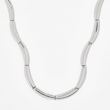 BREIL Silver Tone Statement Ladies Chain Necklace & Hoop Earrings Ideal Gift New