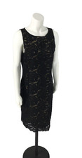 Women's Lace Dresses Size 10  Sleeveless Sheath Lined Black New York & Company