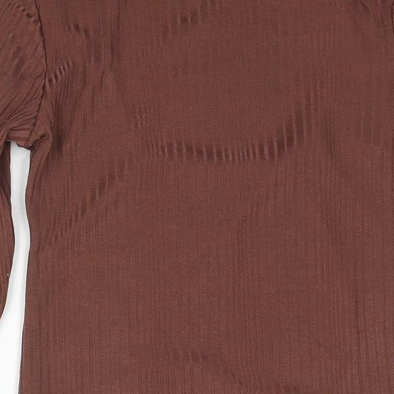 Stradivarius Womens Brown Polyester Basic Blouse … - image 8