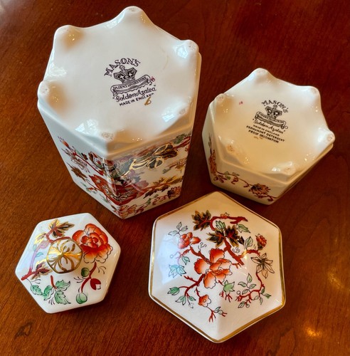Mason Ironstone Trinket Boxes Made in England 1920's-1930's 2 - Picture 5 of 10