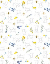 WILMINGTON FABRICS WITH 89285 154 BEES BLOOMS"OVERALL SMALL WHITE PRINT " BTY