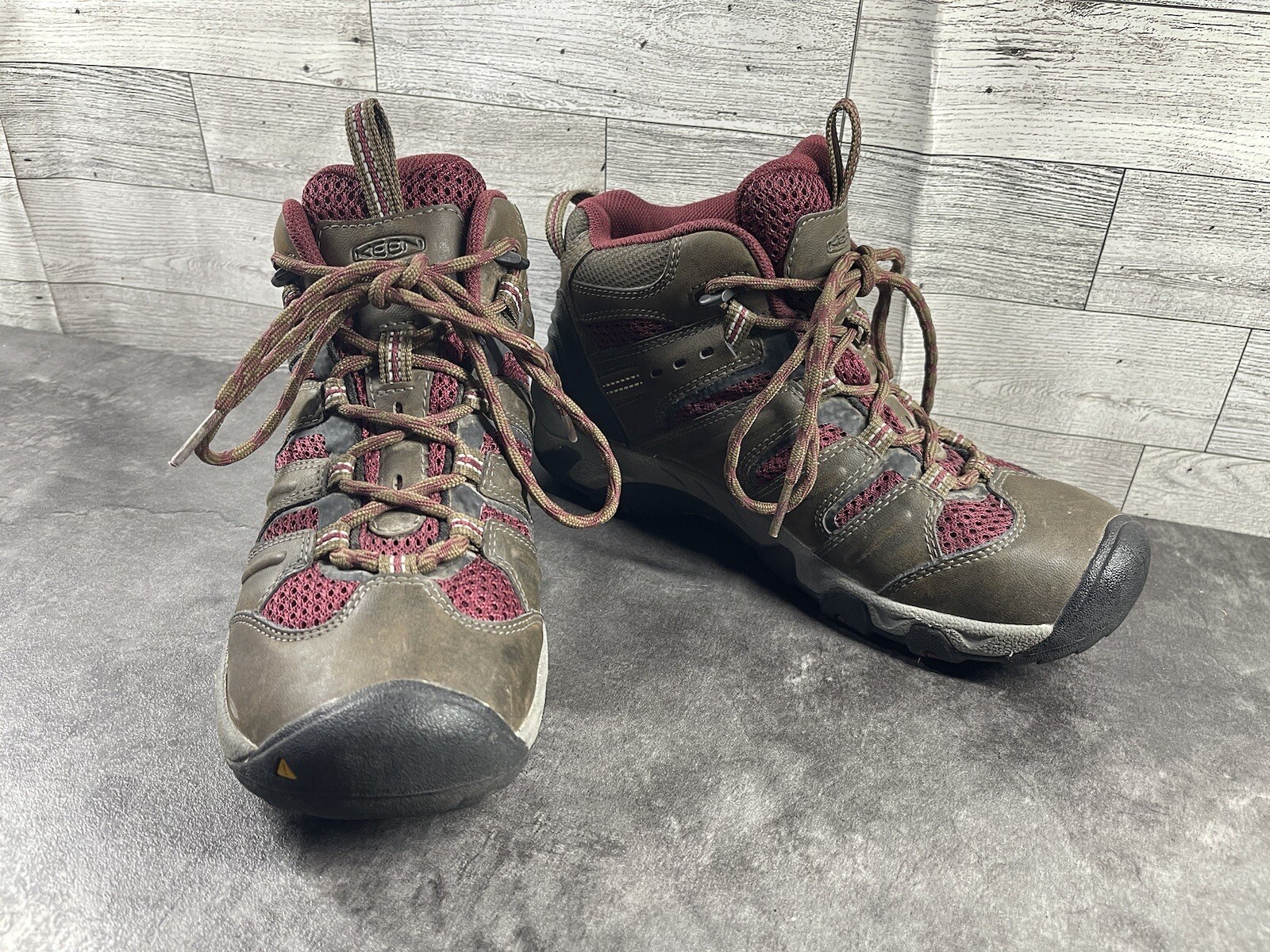 Stivali Keen donna 6 M scarpe Koven pelle marrone impermeabili comodi scarponi da trekking