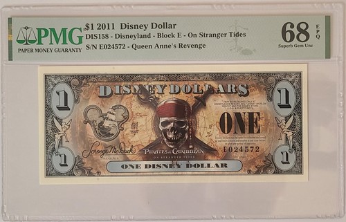 2011 "E Series" Queen Anne's Revenge $1 Disney Dollar - PMG 68 - Picture 7 of 12