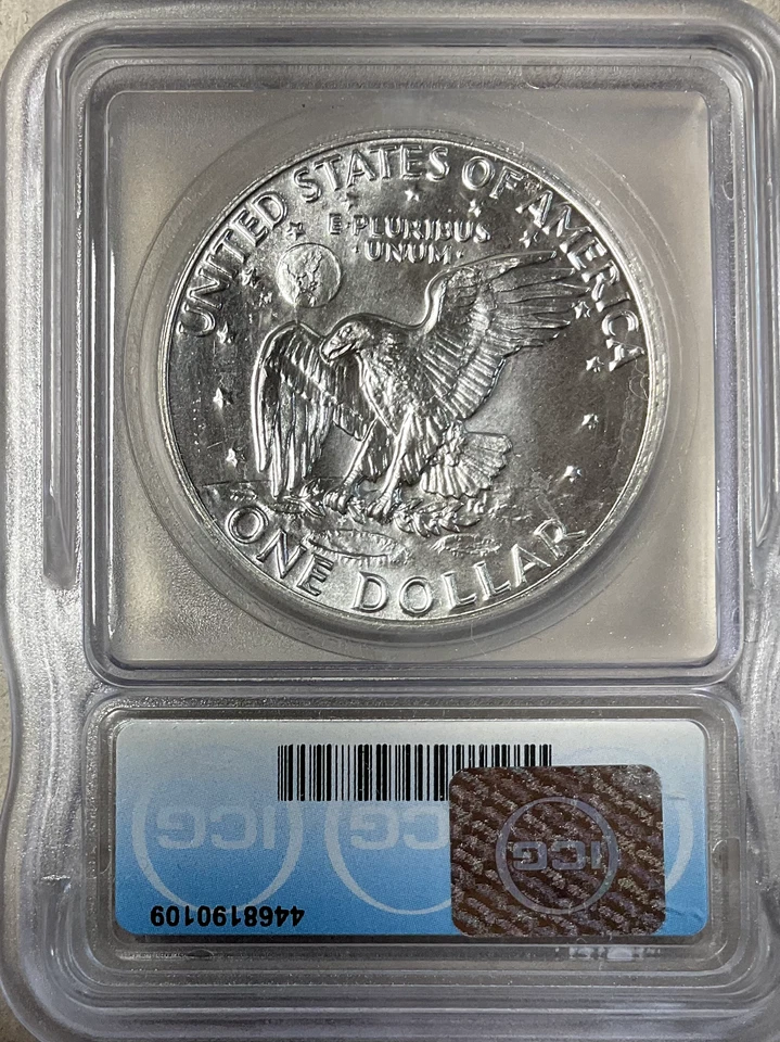 1974 S EISENHOWER SILVER DOLLAR ICG MS69 FINEST & SPOTLESS - Lists $2200 - Image 3 of 4