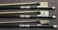 10pcs new black grillwork Carbon fiber violin bow 4/4 white Ox horn frog