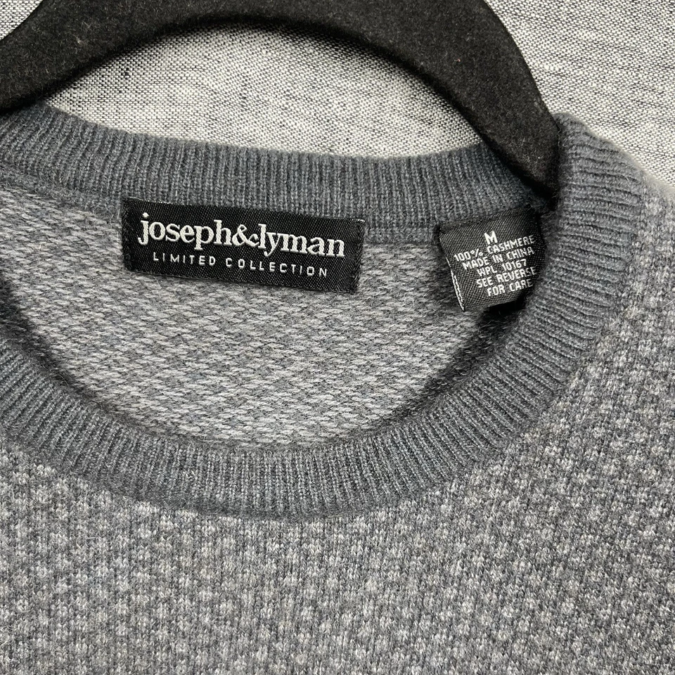 Suéter Pullover Joseph & Lyman Hombre’s 100% Cachemira Cuello Redondo Gris Hombre’s Talla M Foto 3 de 4