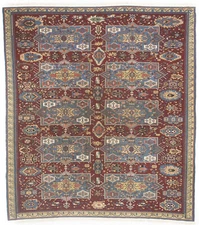 Hand-Woven Sumak Herati Oriental Rug Tribal Design Farmhouse Decor Carpet 8X9 ft