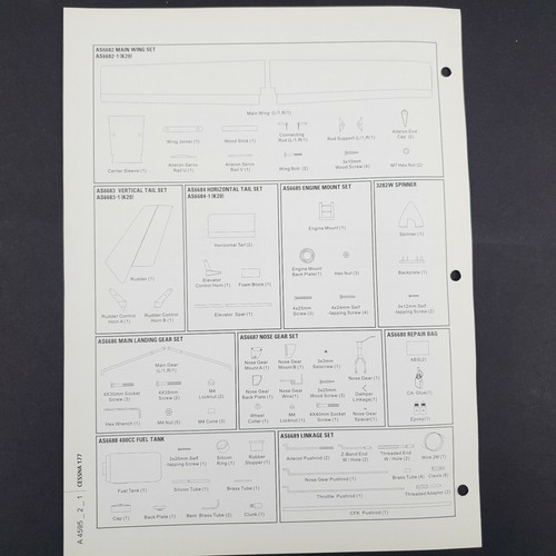 Thunder Tiger Airplane Cessna 177 Parts List and diagram sheet - 4595 - Picture 3 of 3
