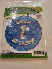 Helium 18" Foil Balloon - to be filled Happy 1st Birthday Blue