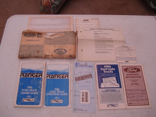 1986 FORD RANGER TRUCK OWNERS MANUAL SET ORIGINAL RARE GLOVE BOX BOOKS ...